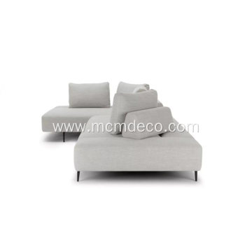 Divan Wisp Gray Fabric Sectional Sofa